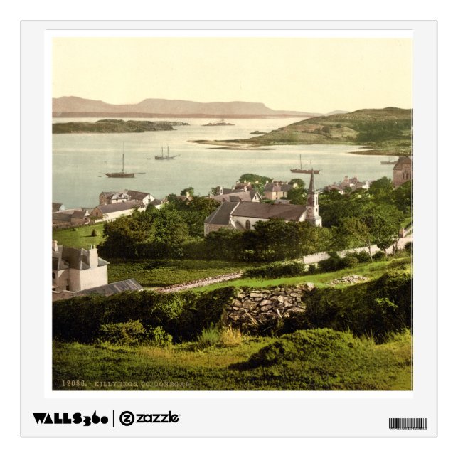 Vintage Ireland, Killybegs Village, Co. Donegal Wall Sticker (Front)