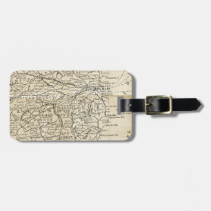 Vintage Ireland Map Dublin Kildare Region Travel Luggage Tag