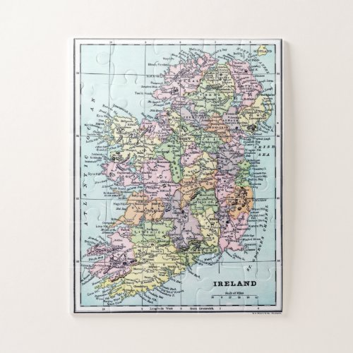 Vintage Ireland Map Jigsaw Puzzle