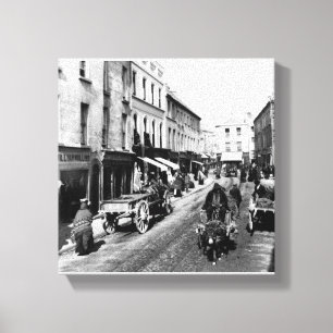 Vintage Ireland print, Galway High Street c1870 Canvas Print