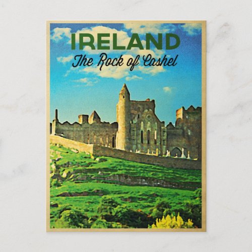 Vintage Ireland Rock Of Cashel Postcard