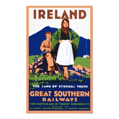 Vintage Ireland Travel Poster