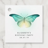 Vintage Iridescent Butterfly and Damask Favor Tags