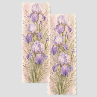 Vintage Iris Botanical Glossy Bookmark