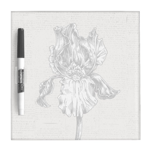 Vintage Iris Drawing Dry Erase Board (Front)