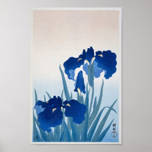 Vintage Iris Flower, Retro Japanese Poster