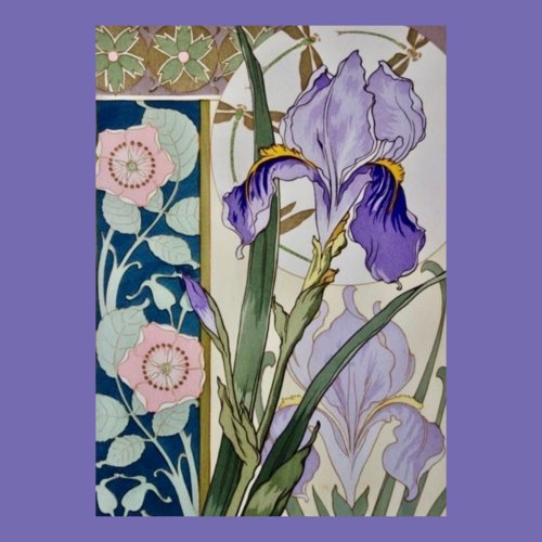 Vintage Iris Illustration  Card