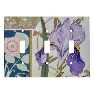 Vintage Iris Illustration Light Switch Cover