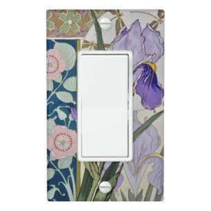 Vintage Iris Illustration Light Switch Cover