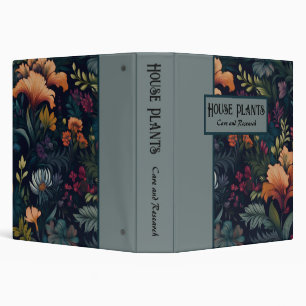 Vintage Iris Pattern House Plant Research Binder