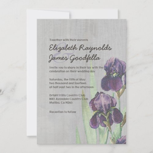 Vintage Iris Wedding Invitations