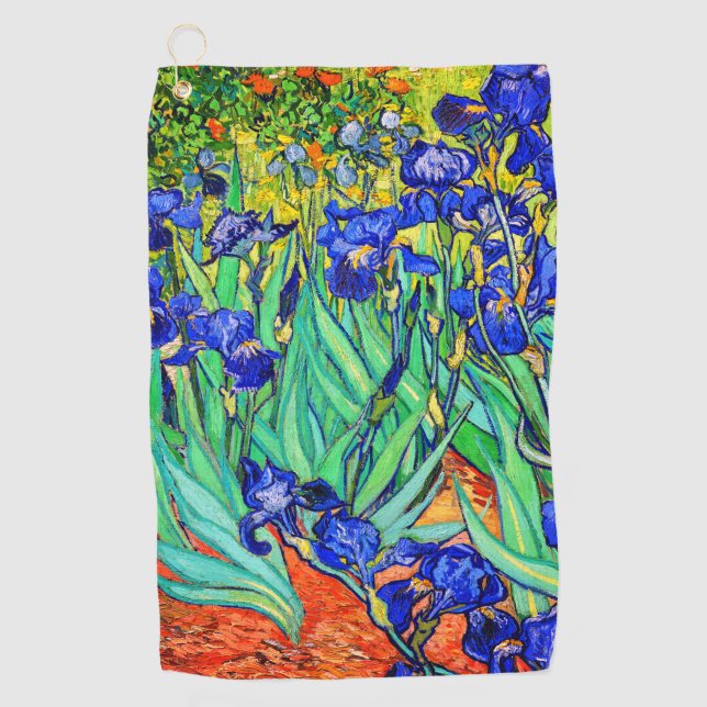 Vintage Irises by Vincent Van Gogh  Golf Towel (Front)