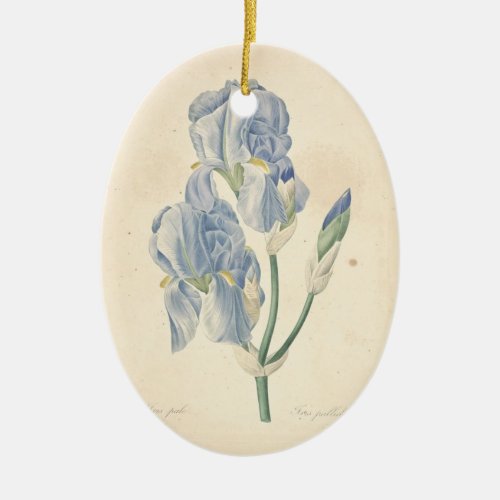 Vintage Irises custom Memorial Photo Ornament