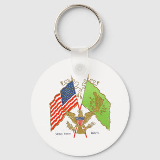 Vintage Irish American Flags Keychain