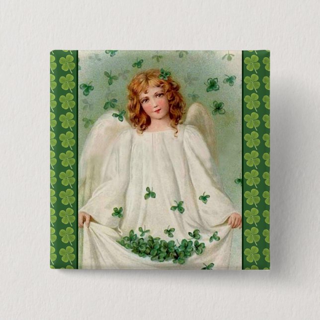 Vintage Irish Angel button (Front)
