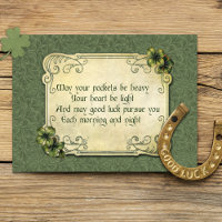 Vintage Irish Blessing and Shamrocks