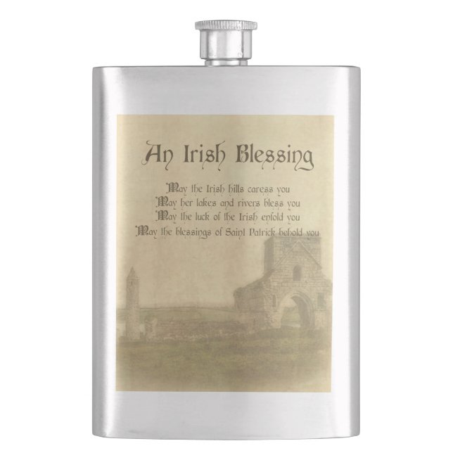 Vintage Irish Blessing Flask (Front)