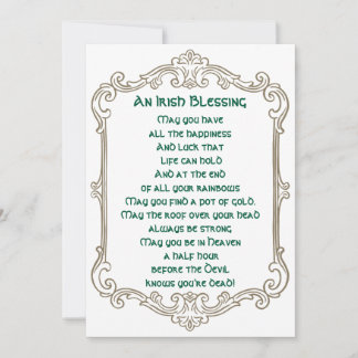 Vintage Irish Blessing St. Patrick’s Day Greeting Holiday Card