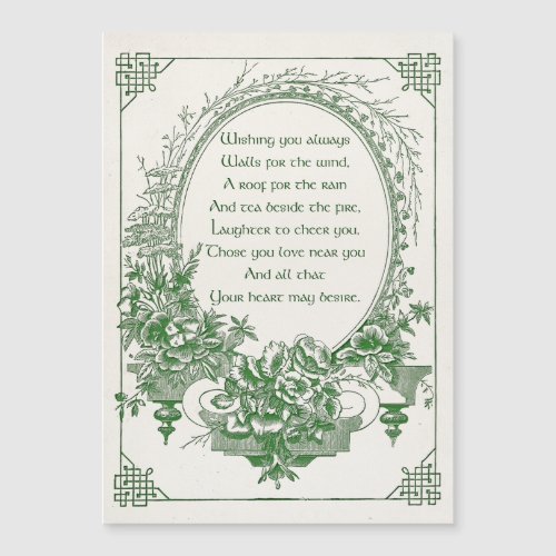 Vintage Irish Blessing with Engraved Floral Frame