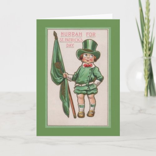 Vintage Irish Boy St Patricks Day Greeting Card