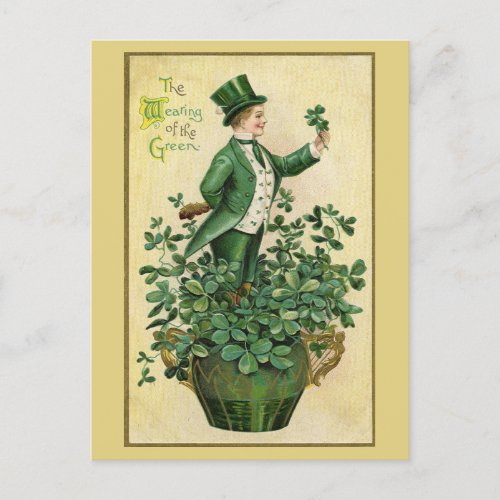 Vintage Irish Boy St Patricks Day Holiday Postcard