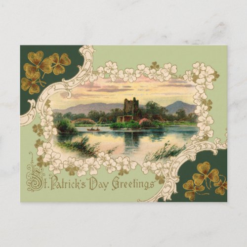 Vintage Irish Castle St Patricks Day Postcard