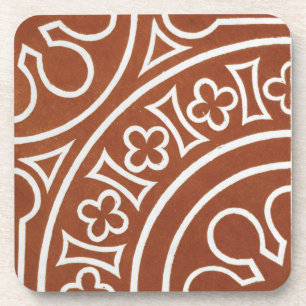 Vintage Irish Celtic Art Design Red Beverage Coaster