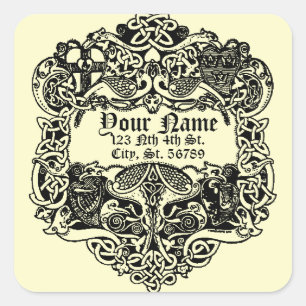 Vintage Irish Celtic Knots Square Sticker