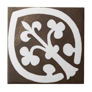 Vintage Irish Ceramic Art Design Black Ceramic Tile