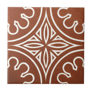 Vintage Irish Ceramic Art Design Red Ceramic Tile