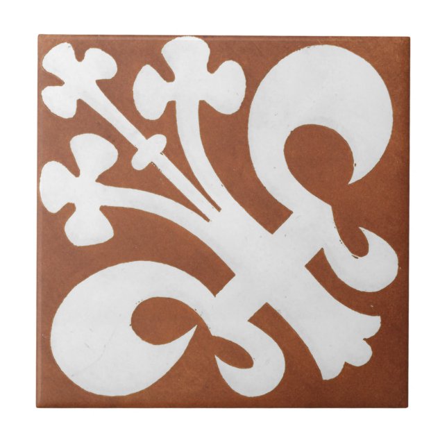 Vintage Irish Ceramic Art Design Red Clover Tile (Front)