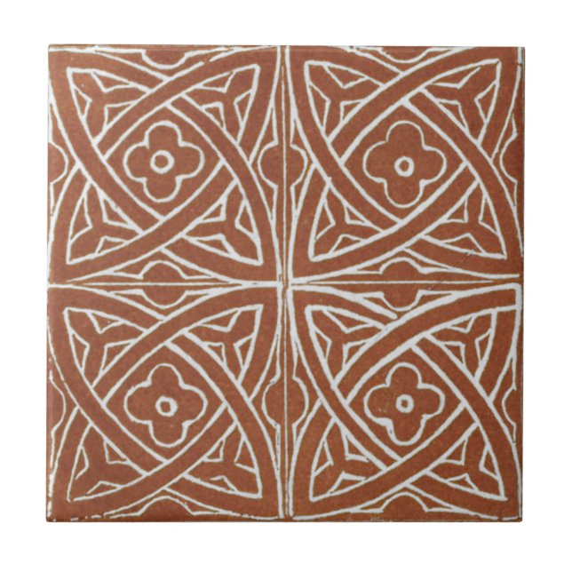 Vintage Irish Ceramic Art Design Red Tile (Front)