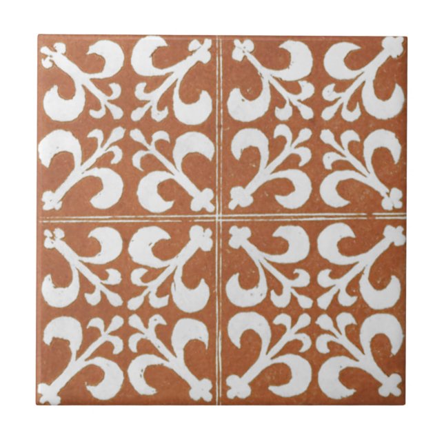 Vintage Irish Ceramic Art Design Red Tile (Front)