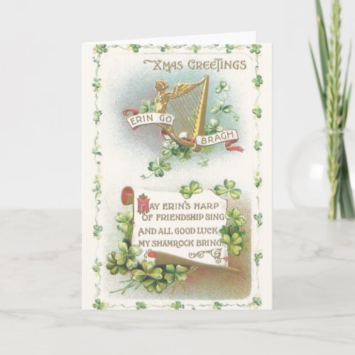 Vintage Irish Christmas Greeting Card