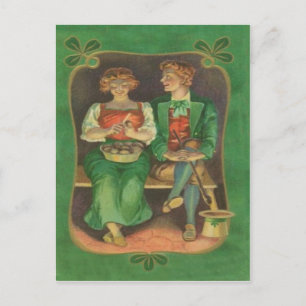 Vintage Irish Couple Potato St Patrick's Day Card