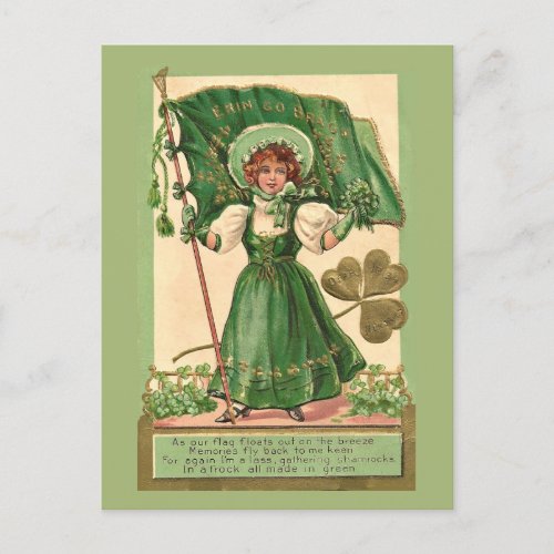 Vintage Irish  Erin go Bragh Patricks Day Holiday Postcard