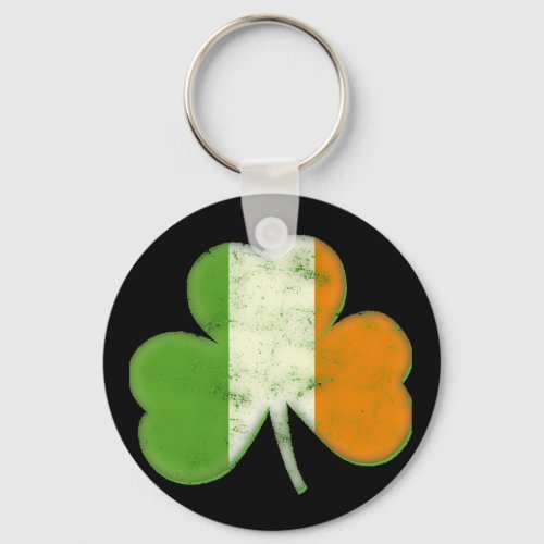 Vintage Irish Flag Shamrock Keychain