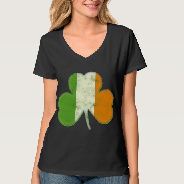 Vintage Irish Flag Shamrock T-Shirt (Front)