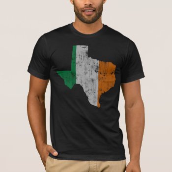Vintage Irish Flag Texas State T-shirt by irishprideshirts at Zazzle