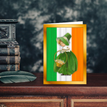 Vintage Irish Girl St. Patrick's Day Card by GraphicAllusions at Zazzle