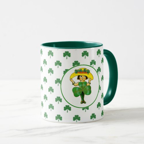 Vintage Irish Girl StPatricks Day Gift Mug