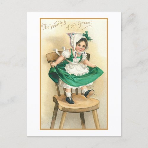 Vintage Irish Girl wSt Patricks Day Greeting Holiday Postcard