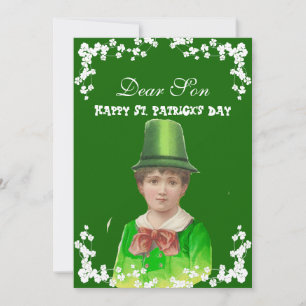 Vintage Irish Hat St. Patrick's Day Son/Grandson Holiday Card