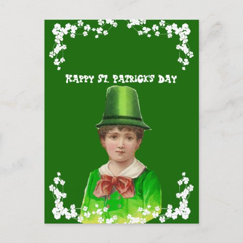 Vintage Irish Hat St Patricks Day SonGrandson  Holiday Postcard