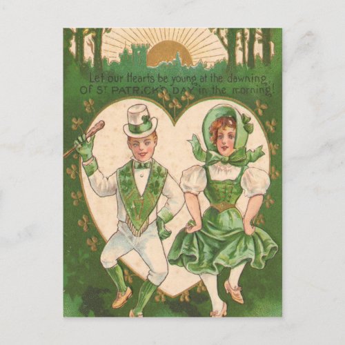 Vintage Irish Hearts St Patricks Day Card