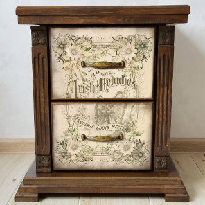 Vintage Irish Melodies Music Ephemera Decoupage Tissue Paper