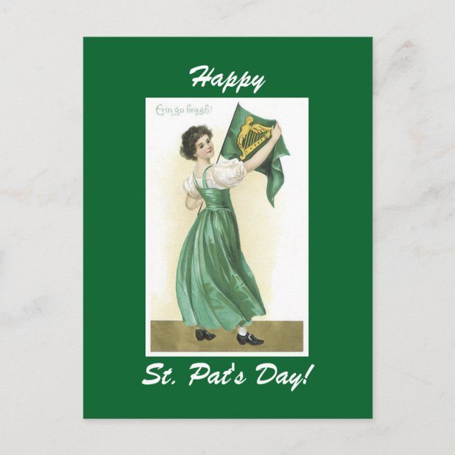 Vintage Irish Miss Postcard (Front)