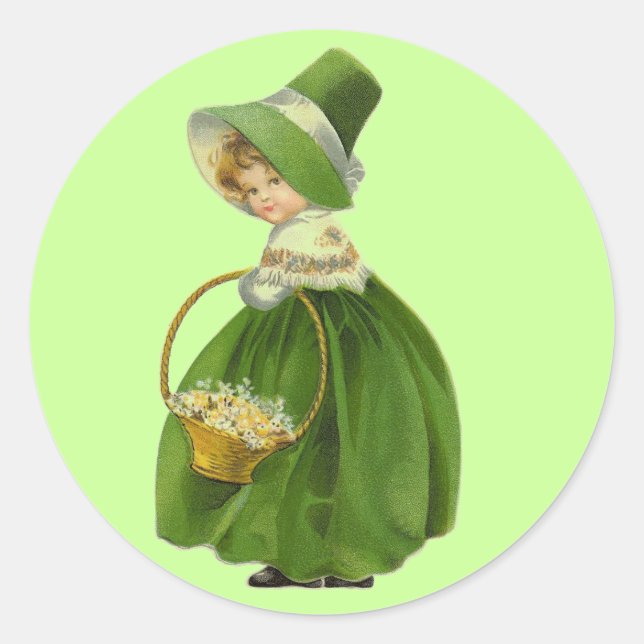 Vintage Irish Miss Sticker (Front)