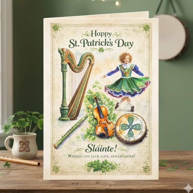 Vintage Irish Music & Dance St. Patrick's Day Card (Creator Uploaded)