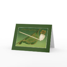 Vintage Irish Pipe and Flag Greeting Card
